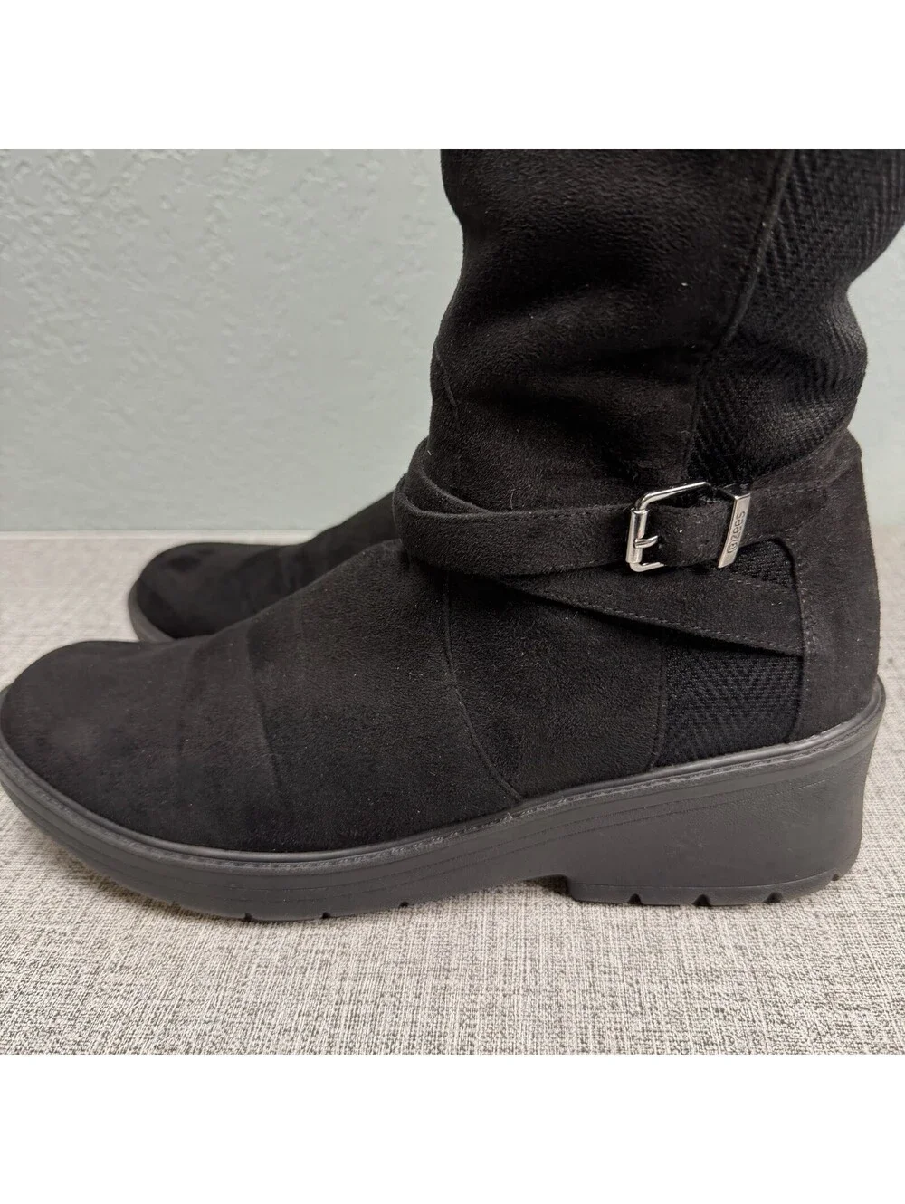 BZees Boots Womens Size 11 Black Bristol High Tall Shaft Black Riding Full Zip
